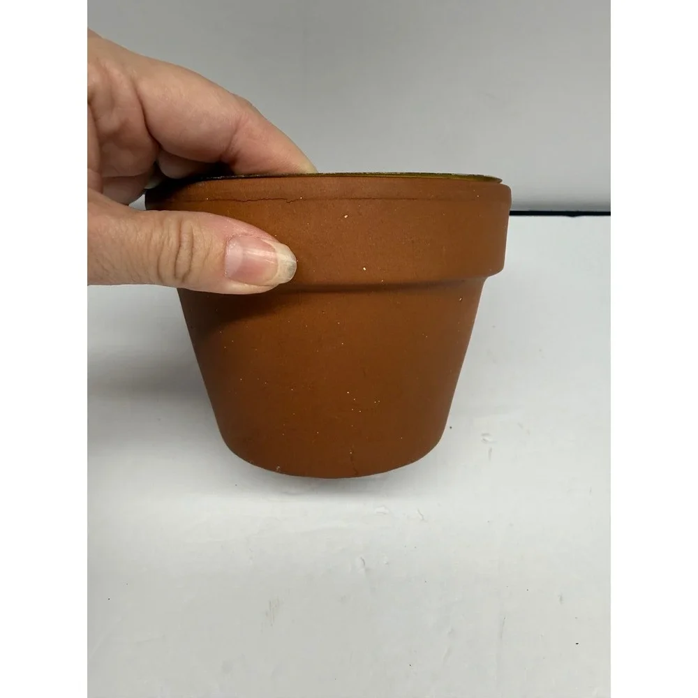 EV 12 Made in Italy Terracotta Planter Pot Glazed Interior Italian Pottery Brown